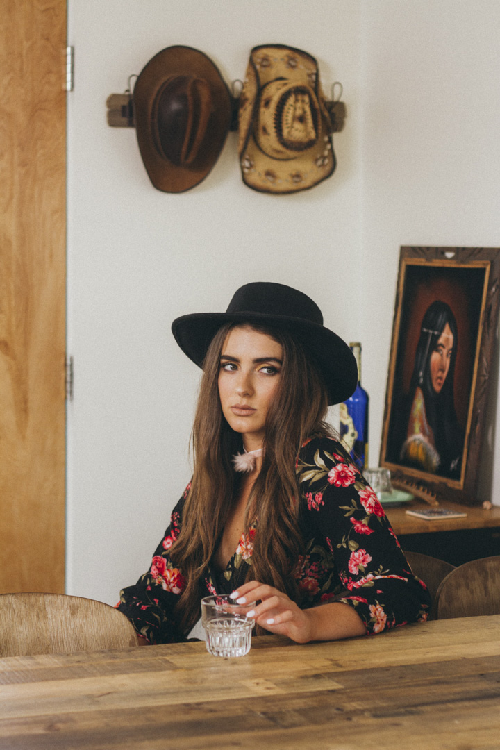 nicole kat yucca valley desert rustic black long brim hot boho chic